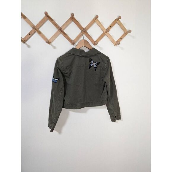 Philosophy Women's Army Green Butterfly Cropped Button Down Jacket - Size M - Picture 4 of 10